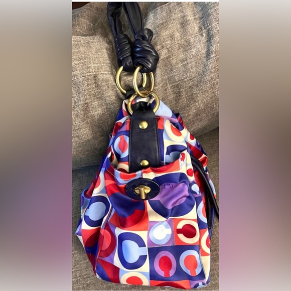 Coach Sateen Shoulder Bag Drawstring Hobo Satchel Handbag Coach Handbags Vintage - Picture 5 of 12